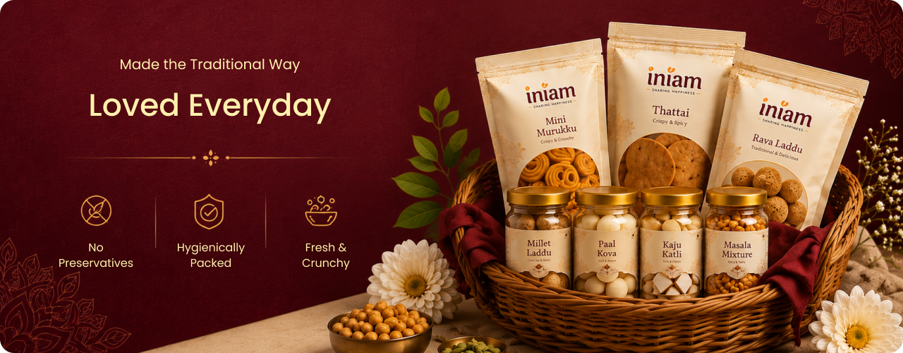 Made the Traditional Way. Loved Everyday. No Preservatives, Hygienically Packed, Fresh & Crunchy.
