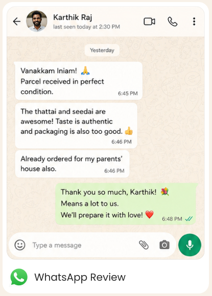 WhatsApp review from Karthik Raj